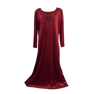 Piccalino Petites Vintage Dress Red Velvet Long Sleeve Maxi Womens Petite Medium